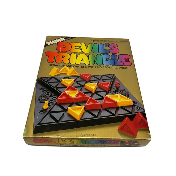 Pressman Vtg Devil's Triangle 2 Player Strategy Game Think Series 1986 Complete - Picture 1 of 8